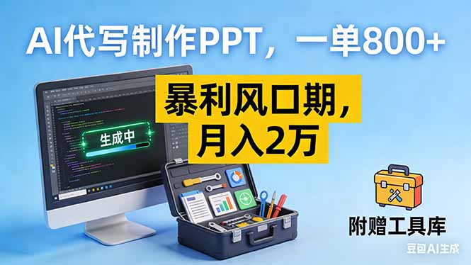 AI代写制作PPT，一单800+， 暴利风口期，月入2万【附工具】-黑猫科技云网创