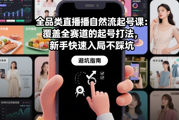 全品类直播自然流起号课：覆盖全赛道的起号打法，新手快速入局不踩坑-黑猫科技云网创