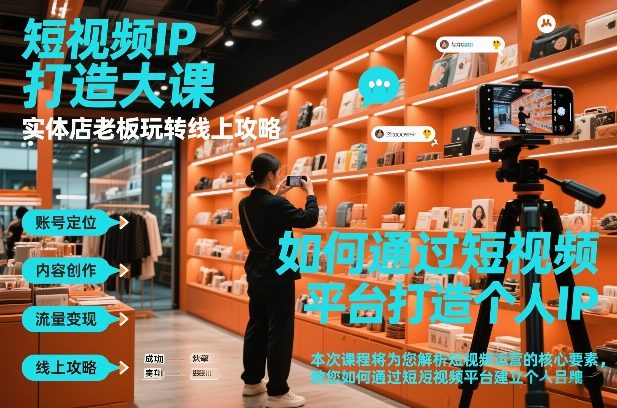 短视频ip打造大课，实体店老板玩转线上攻略-黑猫科技云网创