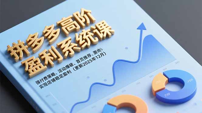 拼多多高阶盈利系统课，强付费策略、活动爆破、首页推荐，实现店铺稳定盈利(更新12月-黑猫科技云网创