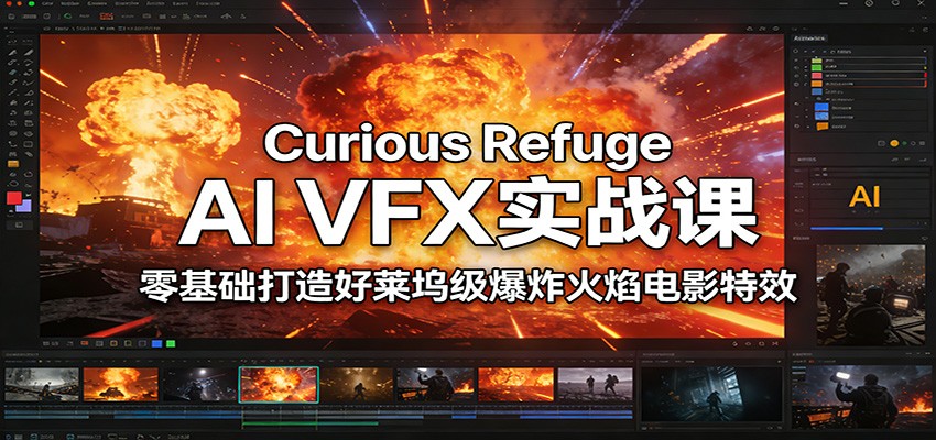 Curious Refuge AI VFX实战课，零基础打造好莱坞级爆炸火焰电影特效-黑猫科技云网创