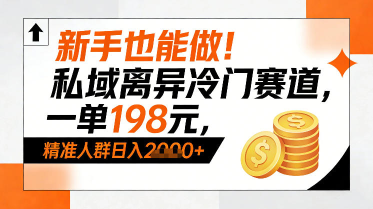 新手也能做！私域离异冷门赛道，一单198，精准人群日入1k+-黑猫科技云网创